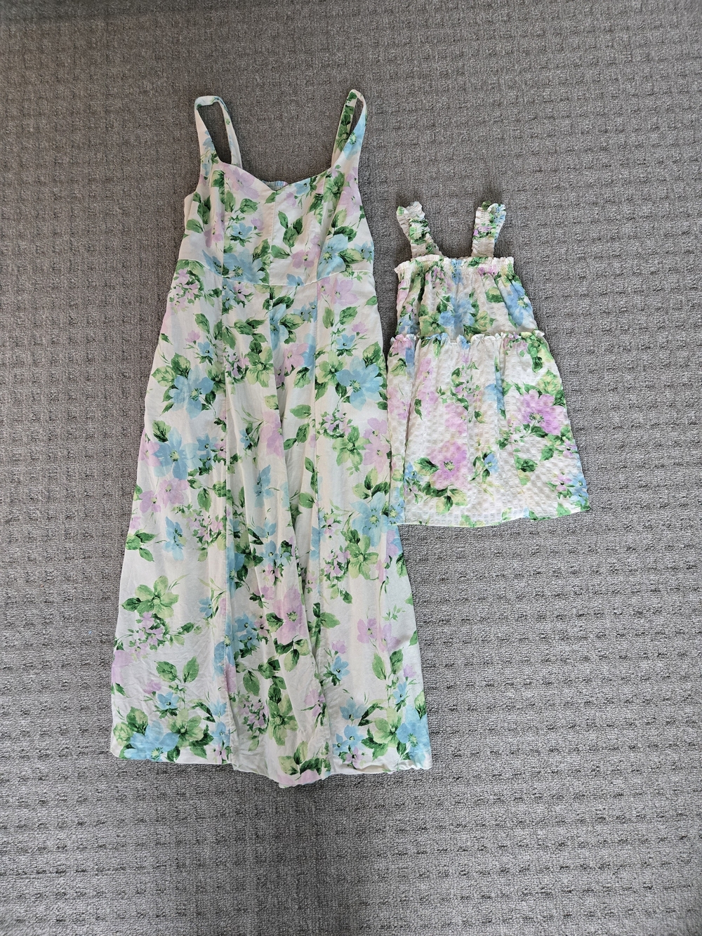 Floral Pastel Pink & Green Mommy And Me Sundress